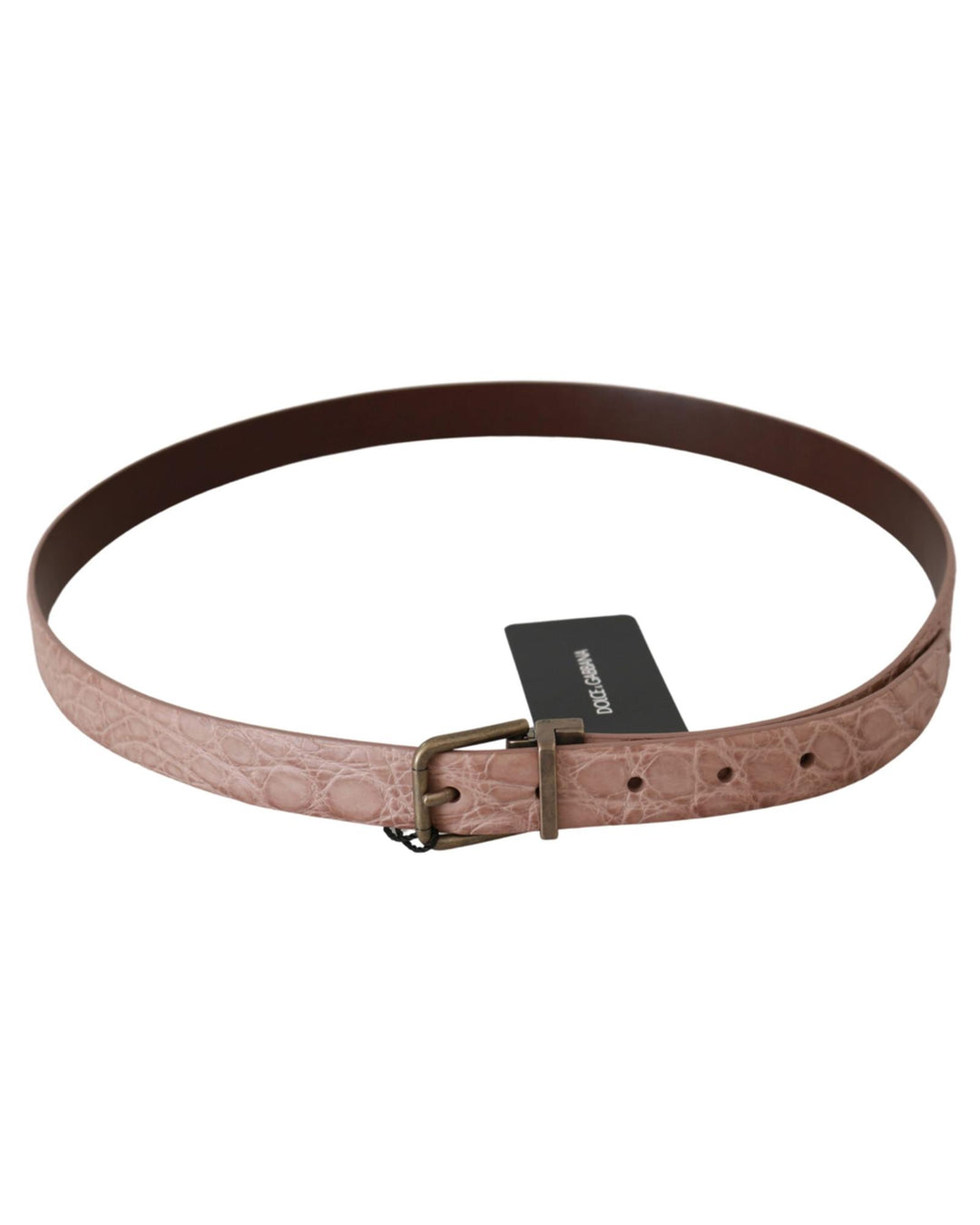 Stunning Dolce & Gabbana Exotic Skin Belt with Brushed Gold Buckle 95 cm Men