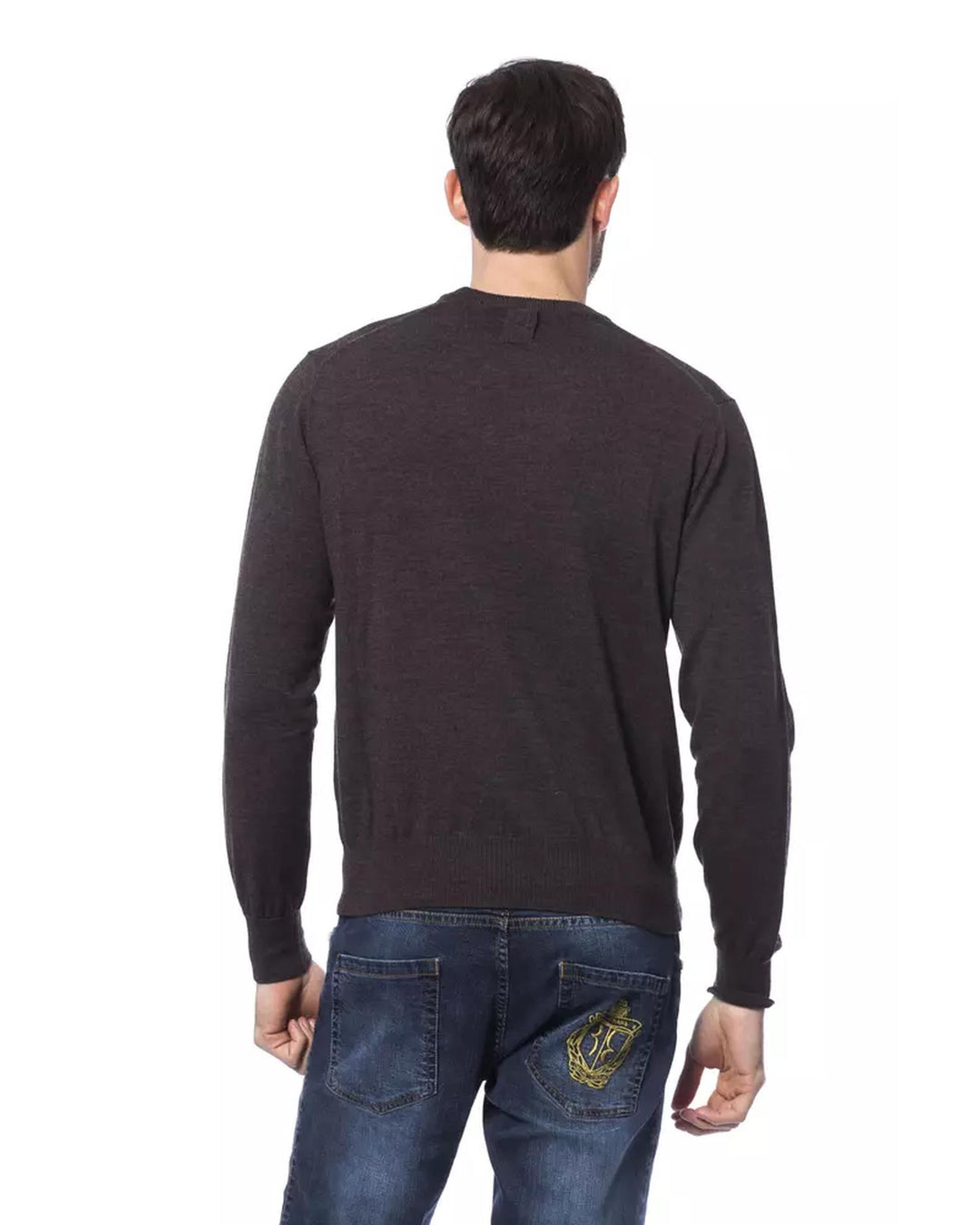 Embroidered Merino Wool Crew Neck Sweater XL Men