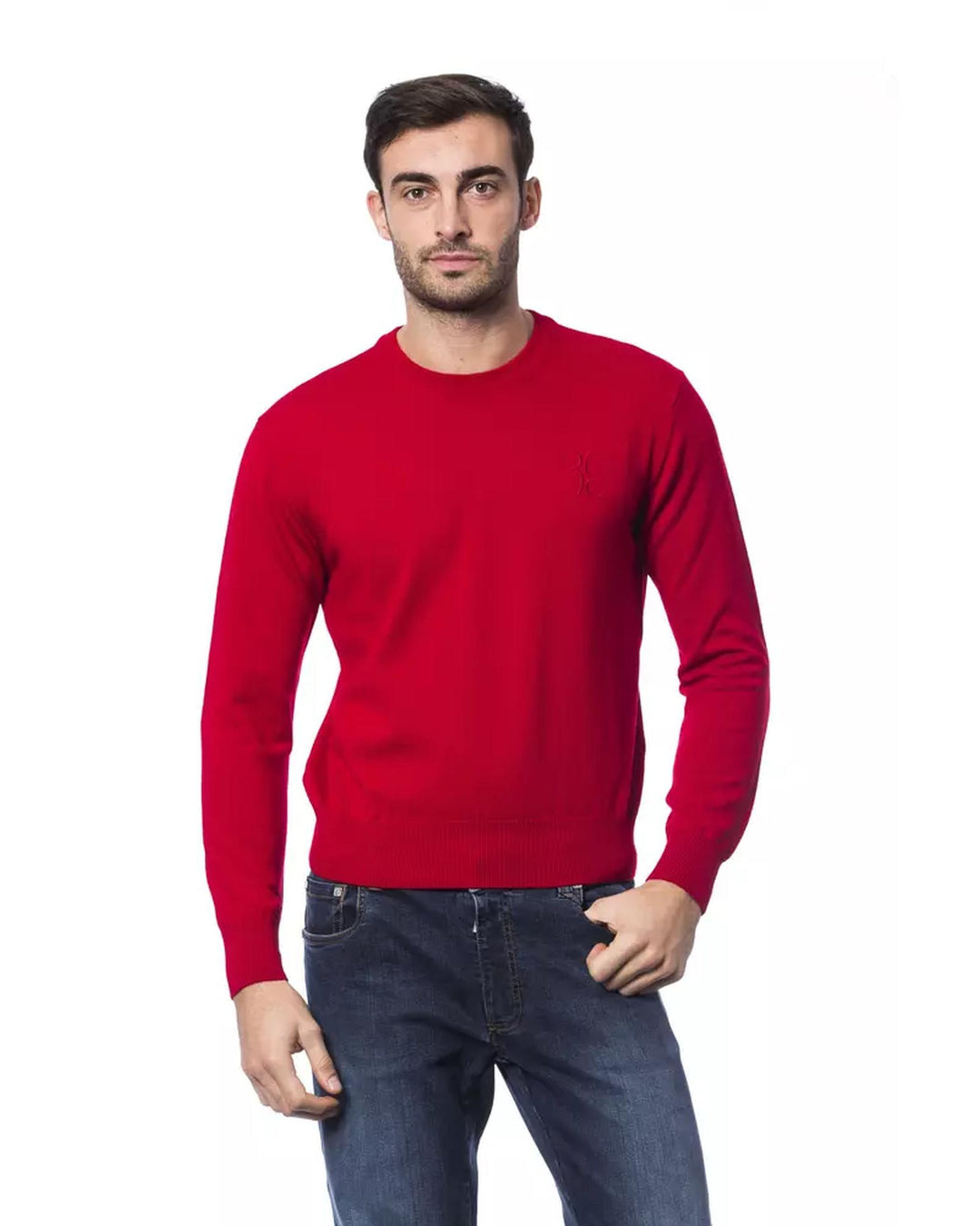 Embroidered Merino Wool Crew Neck Sweater XL Men