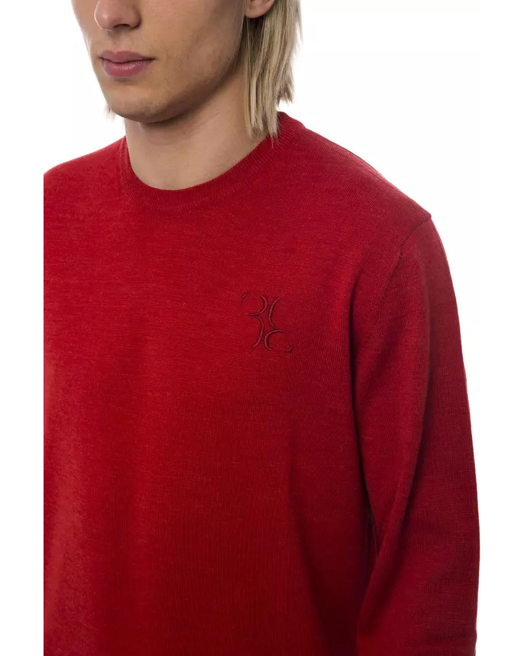 Embroidered Merino Wool Crew Neck Sweater XL Men