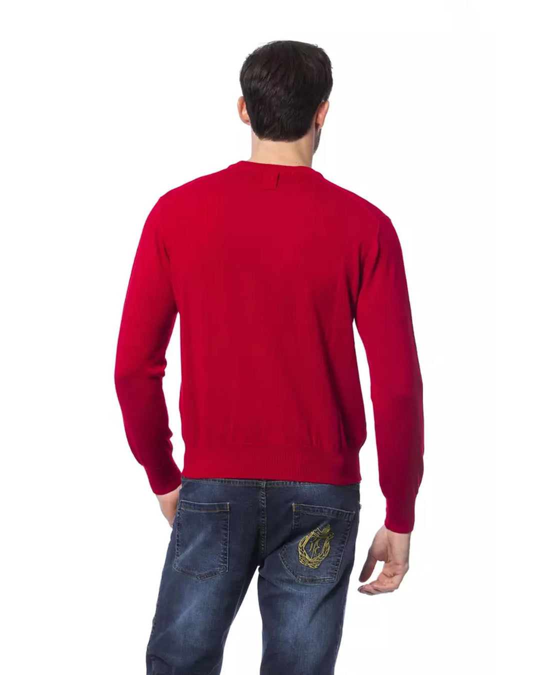 Embroidered Merino Wool Crew Neck Sweater 2XL Men