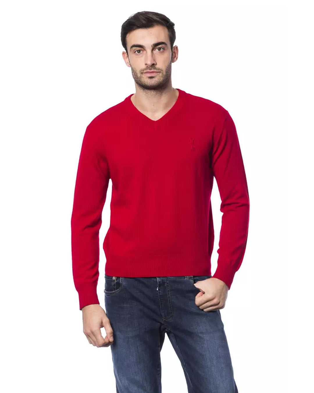 Embroidered Merino Wool Sweater S Men