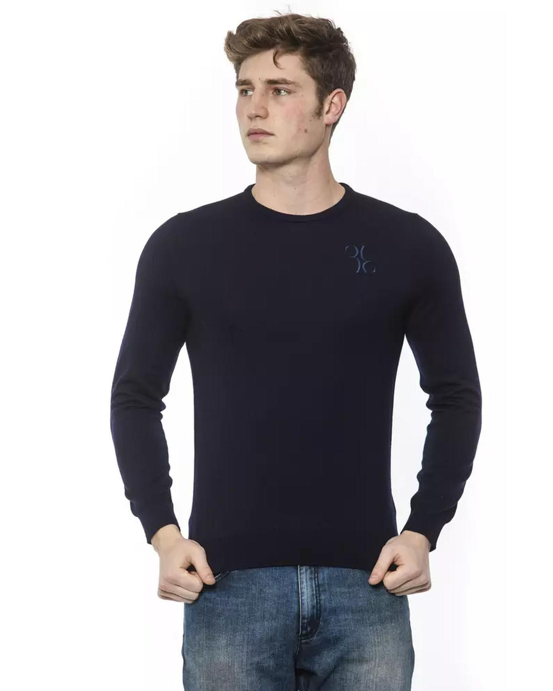 Logo Embroidered Crewneck Sweater in Merino Wool 48 IT Men