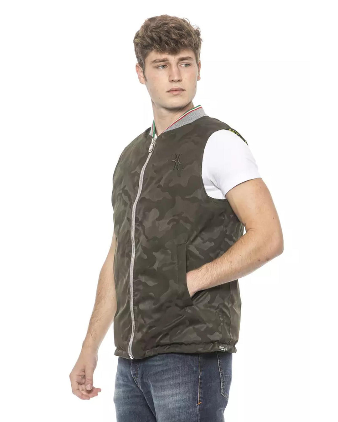 Contrasting Knit Mens Vest 2XL Men