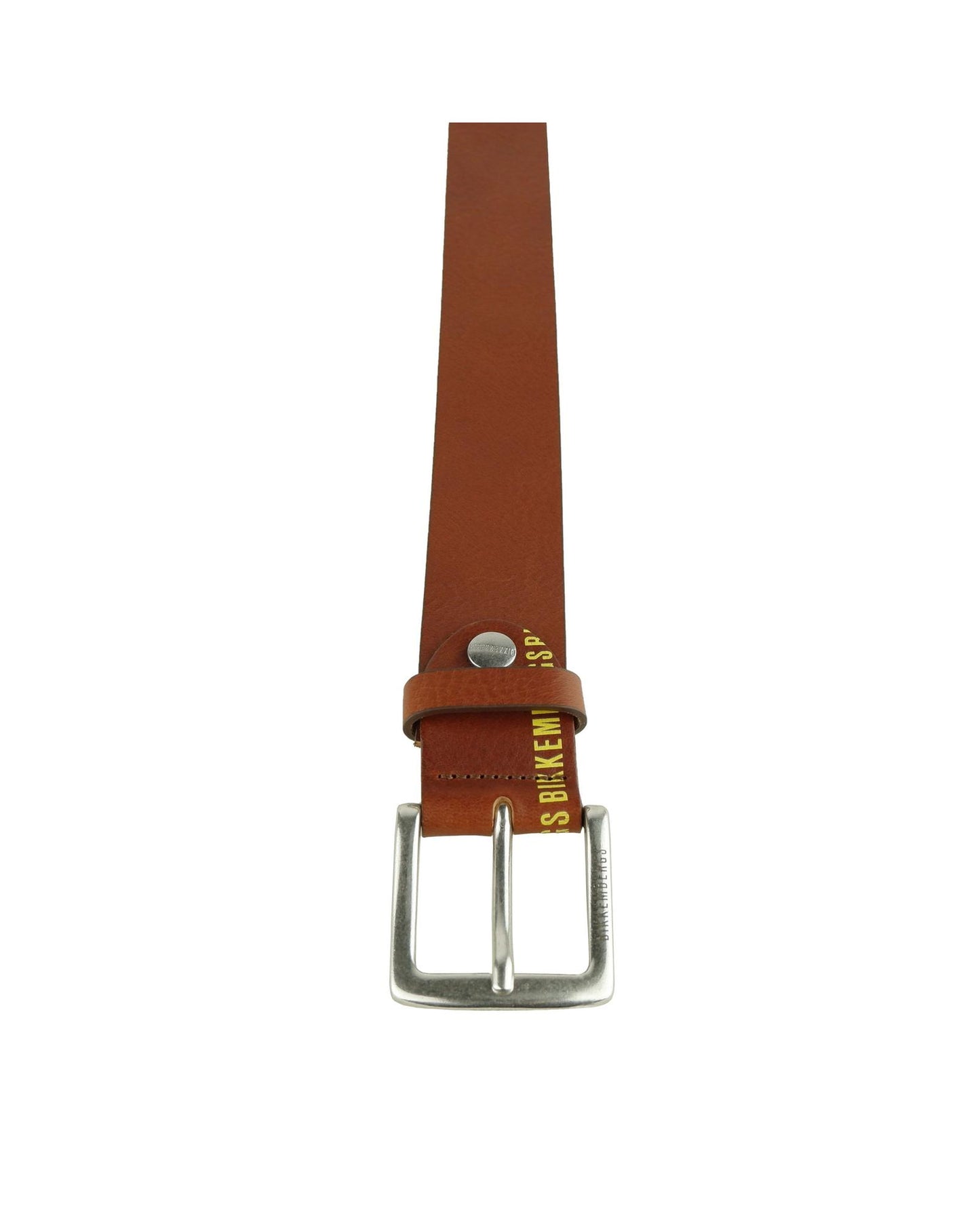 Bikkembergs Mens Calfskin Belt with Yellow Printed Logo 110 cm Men