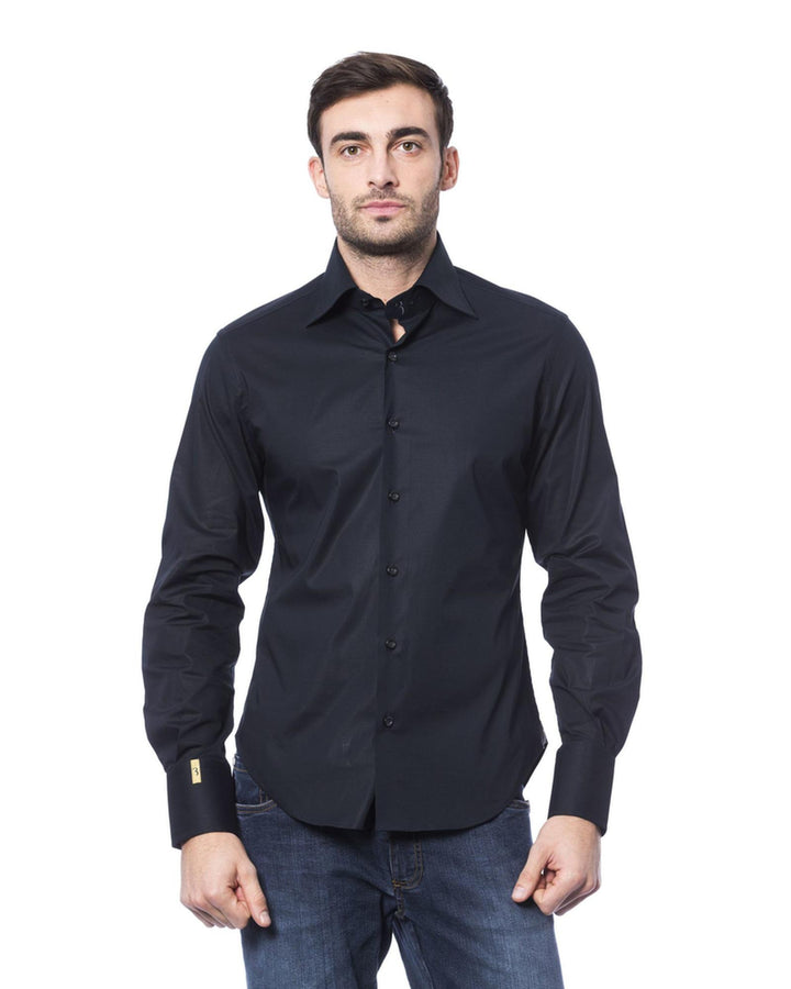 Embroidered Monogram Shirt with Leaf Collar 41 IT Men