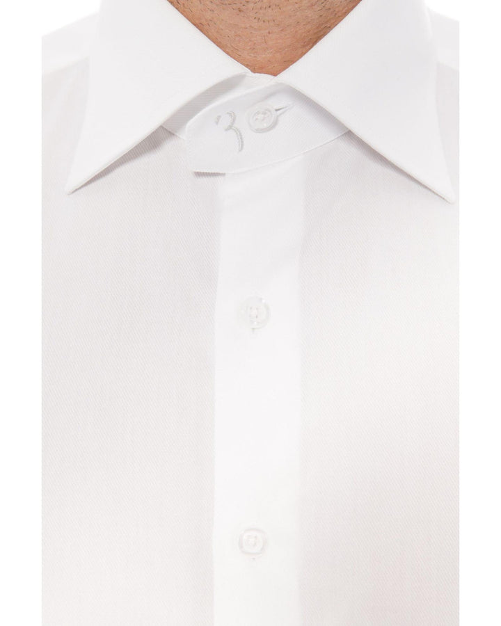 Embroidered Monogram Medium Fit Shirt with Leaf Collar 42 IT Men