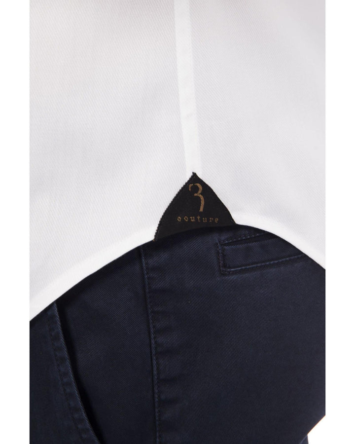 Embroidered Monogram Medium Fit Shirt with Leaf Collar 42 IT Men