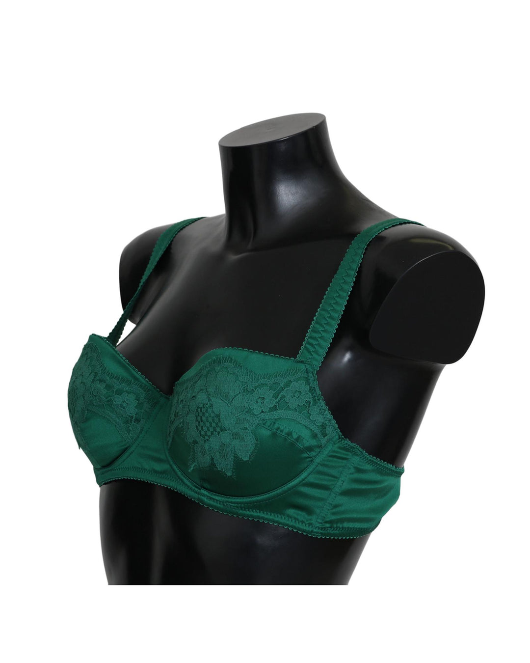 Green Floral Lace Silk Stretch Balconcino Bra by Dolce & Gabbana 2 IT Women