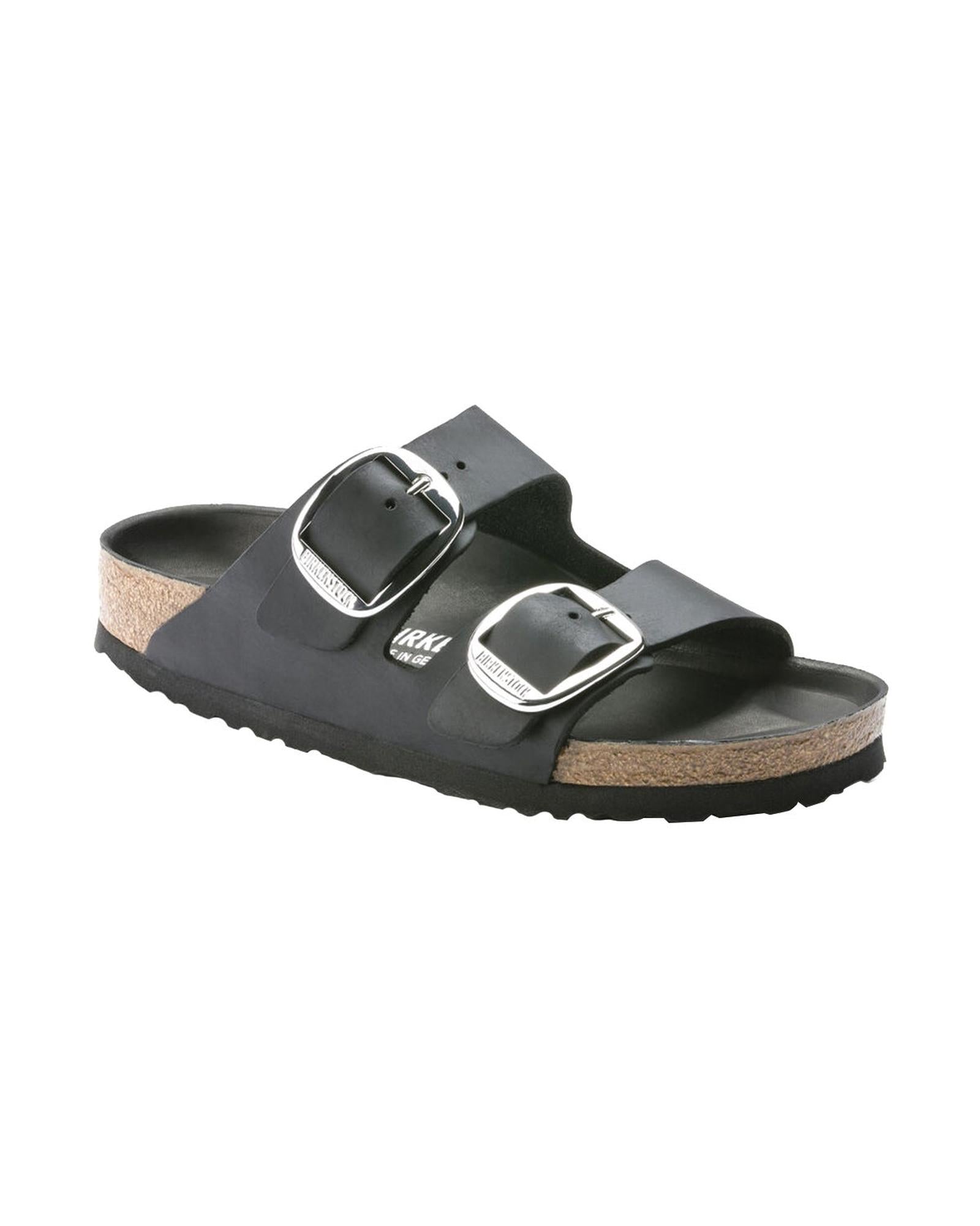 Oiled Leather Buckle Sandals with Arch Support - 36 EU