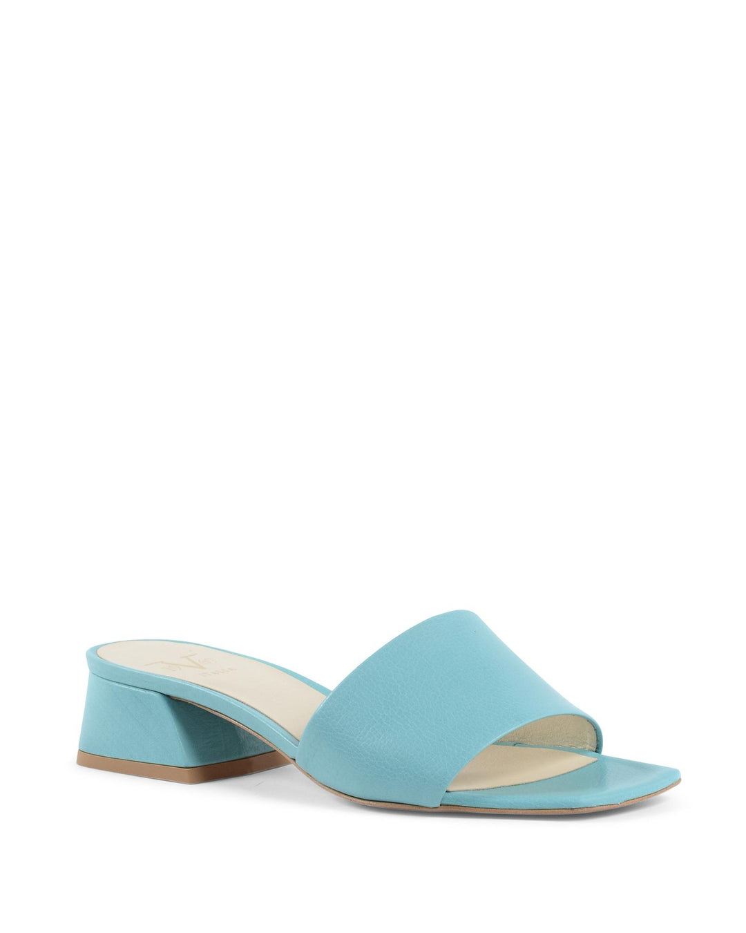 Leather Blue Sandals with 4cm Heel - 39 EU