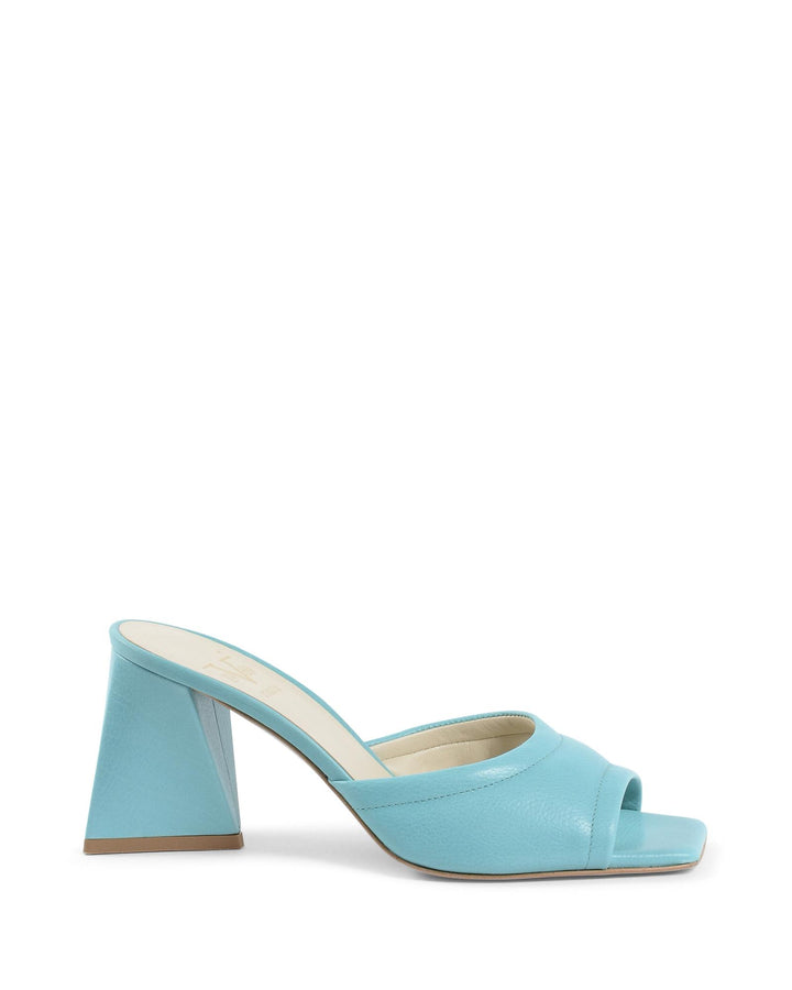 Blue Leather High-Heeled Sandals - 39 EU