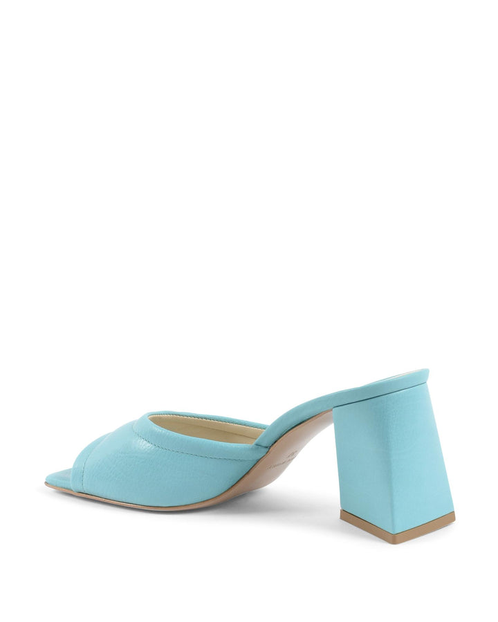 Blue Leather High-Heeled Sandals - 39 EU