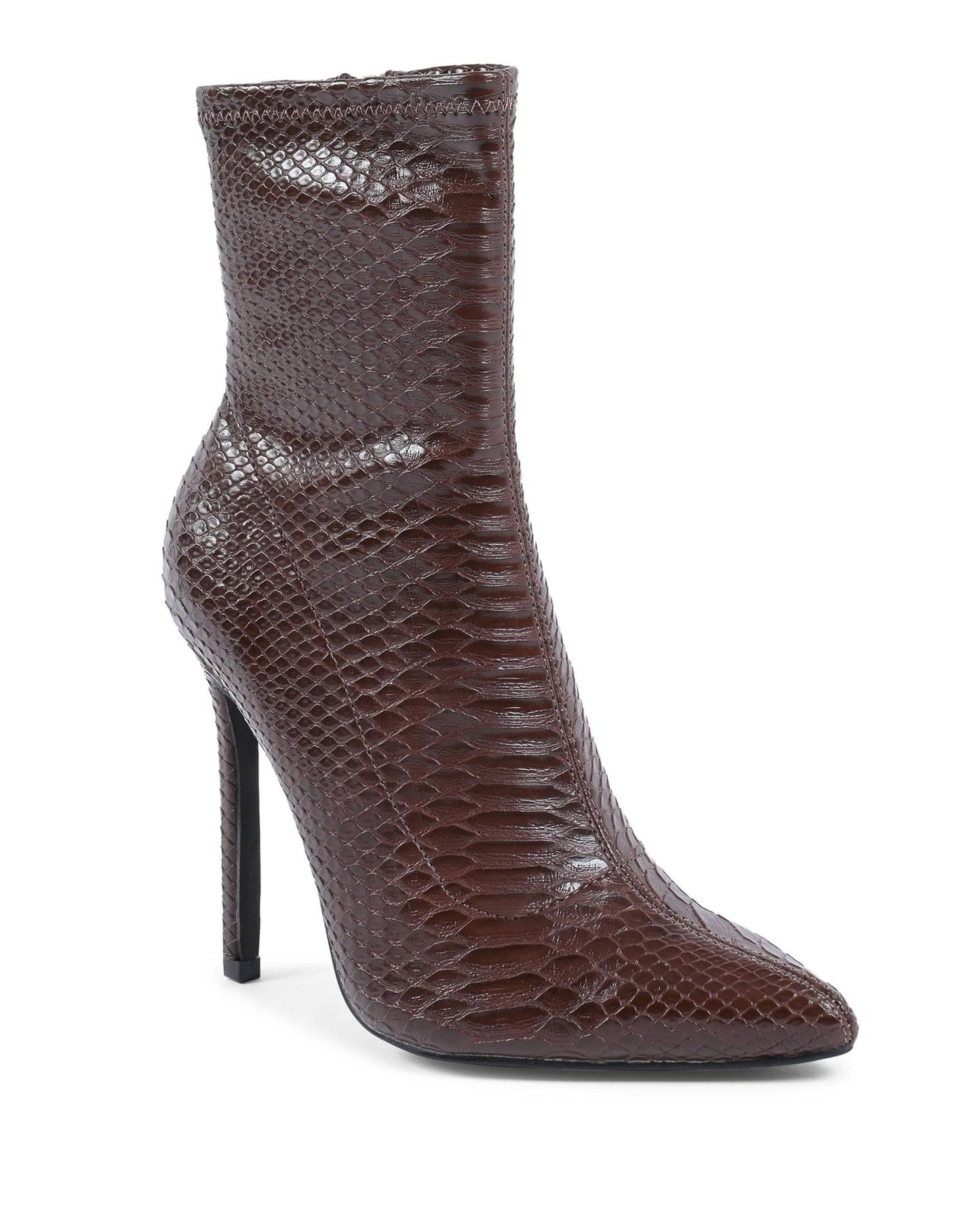 Synthetic Leather Ankle Boots with 11cm Heel - 40 EU