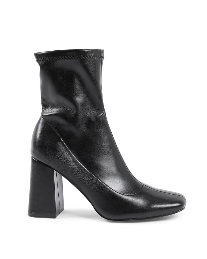 Synthetic Leather Ankle Boots with 9cm Heel - 36 EU