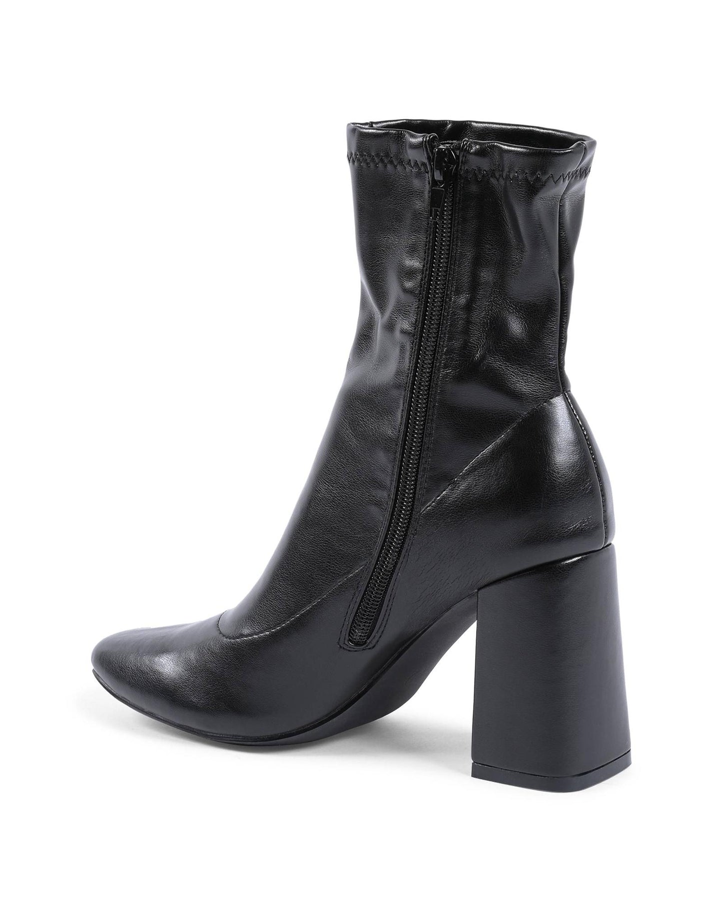 Synthetic Leather Ankle Boots with 9cm Heel - 38 EU