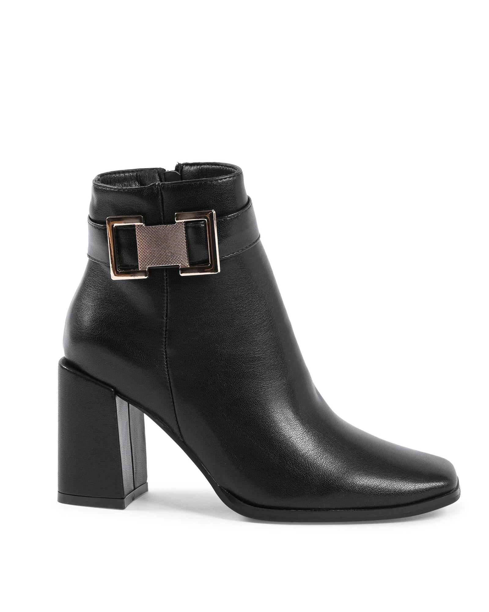 Synthetic Leather Ankle Boots with 9cm Heel - 36 EU