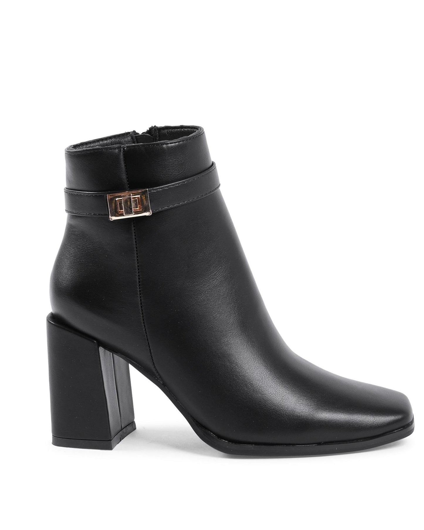 Synthetic Leather High-Heeled Ankle Boots - 40 EU