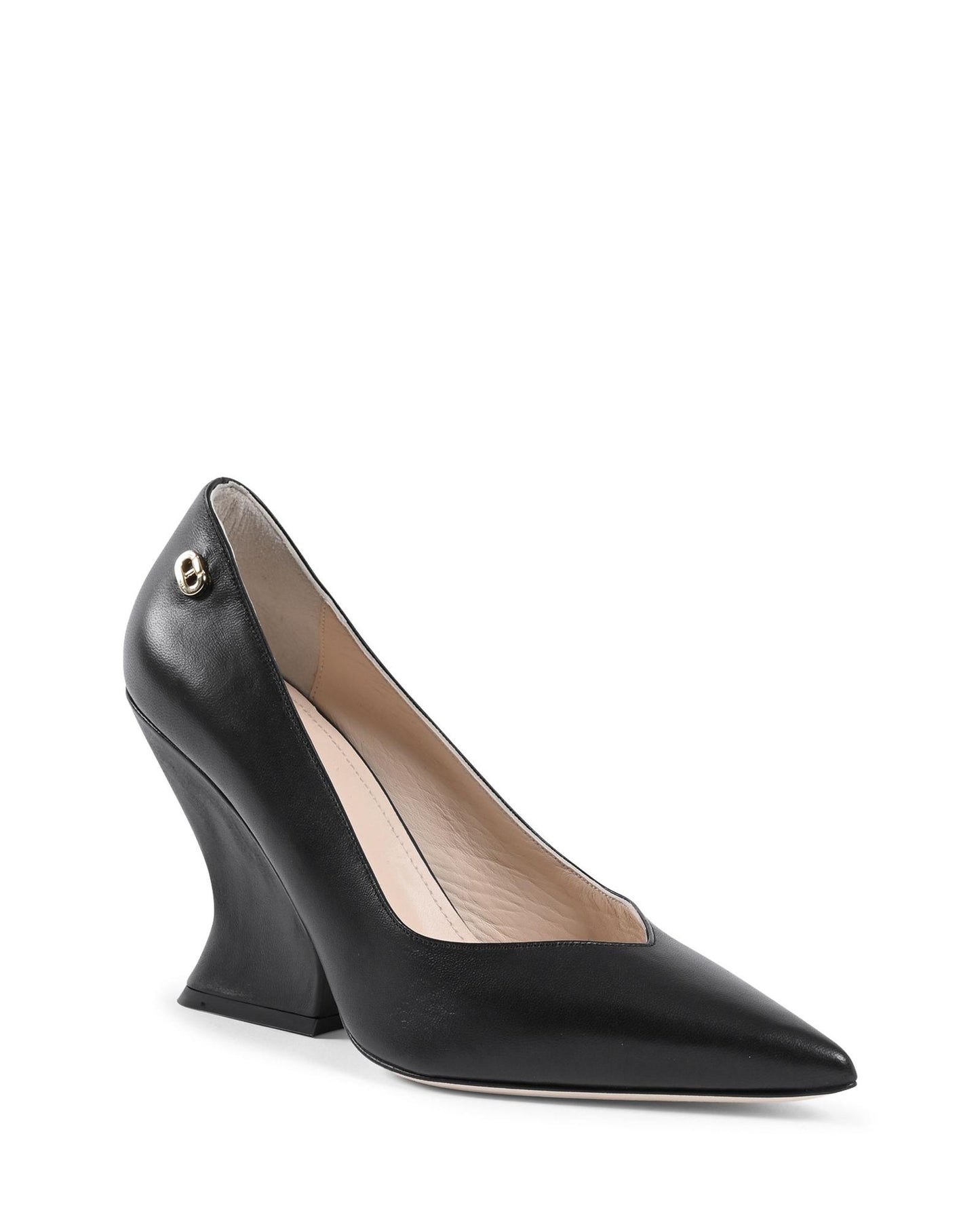 Wave-Shaped Heel Pointed-Toe Pumps - 39 EU