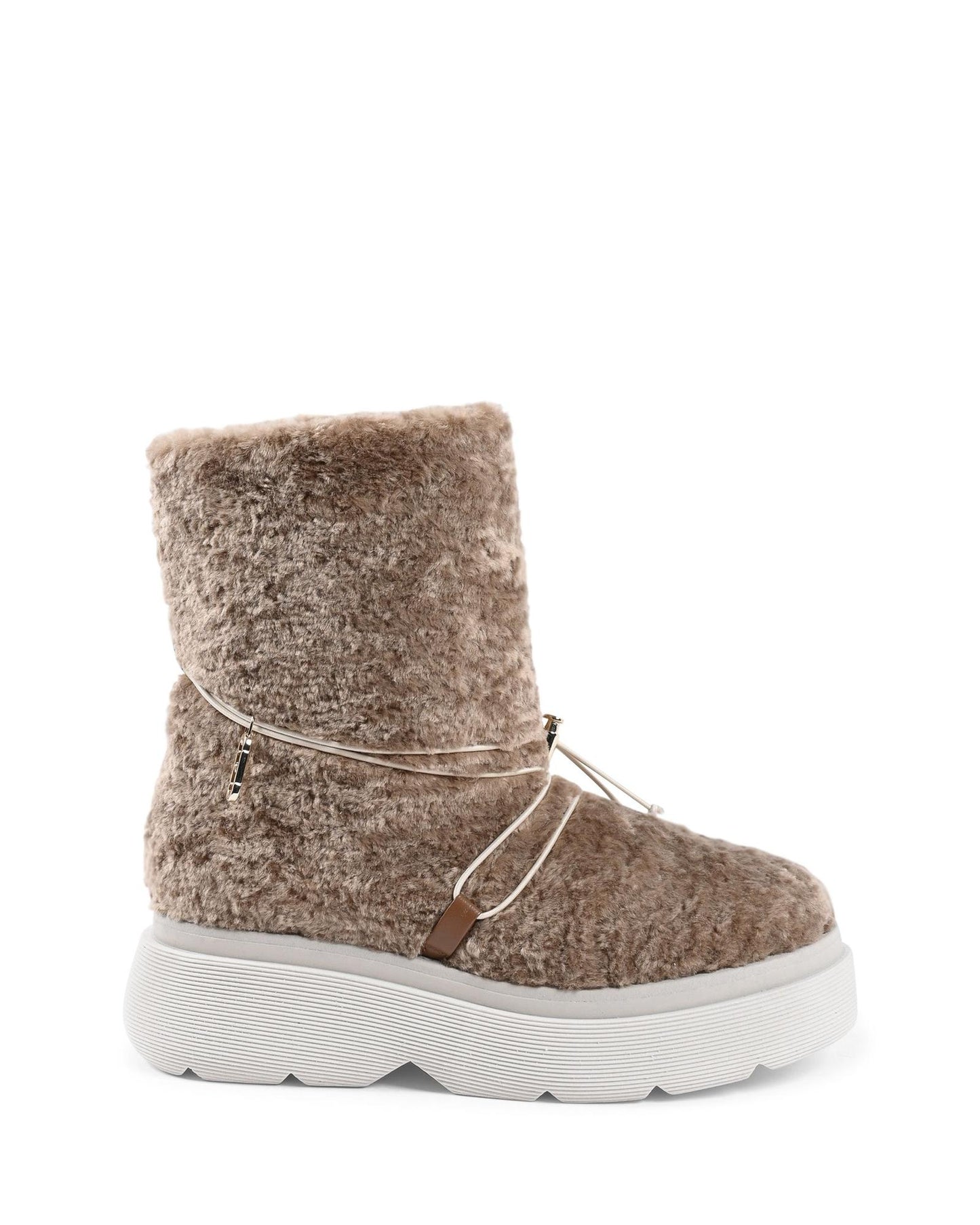 Faux Shearling Short Platform Boot - 36 EU