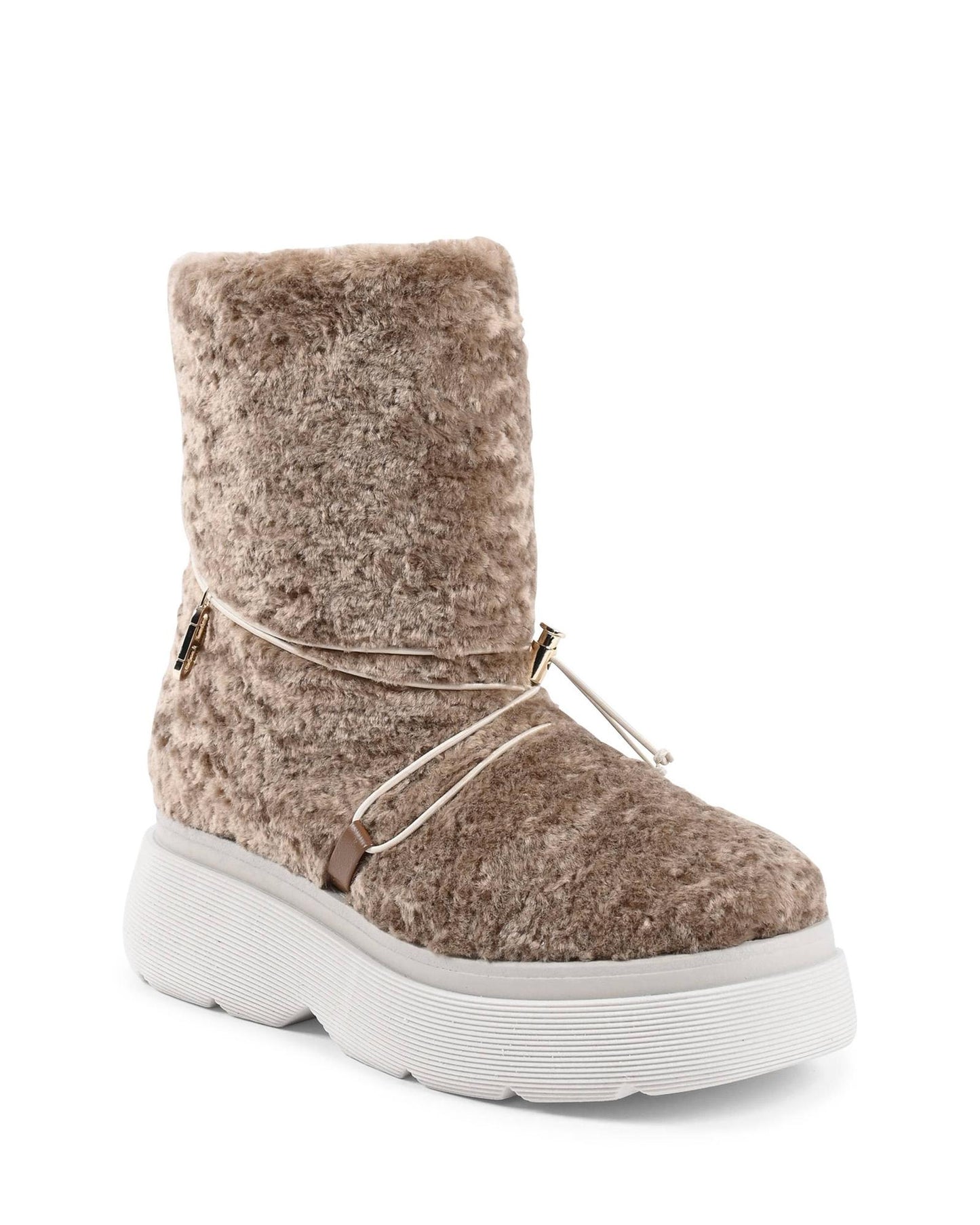 Faux Shearling Short Platform Boot - 37 EU