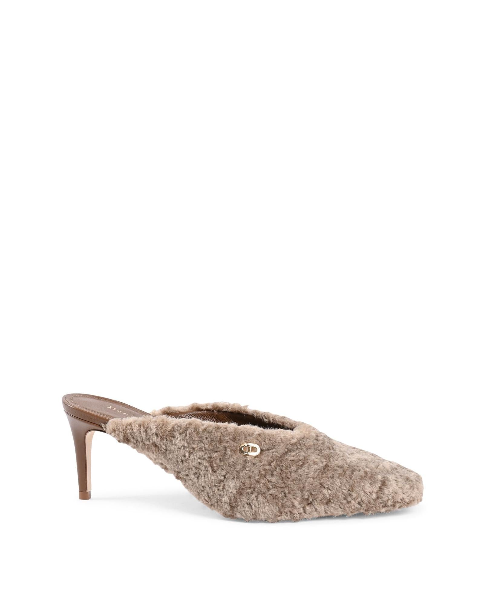 Plush Textured Mules with 5cm Heels - 37 EU