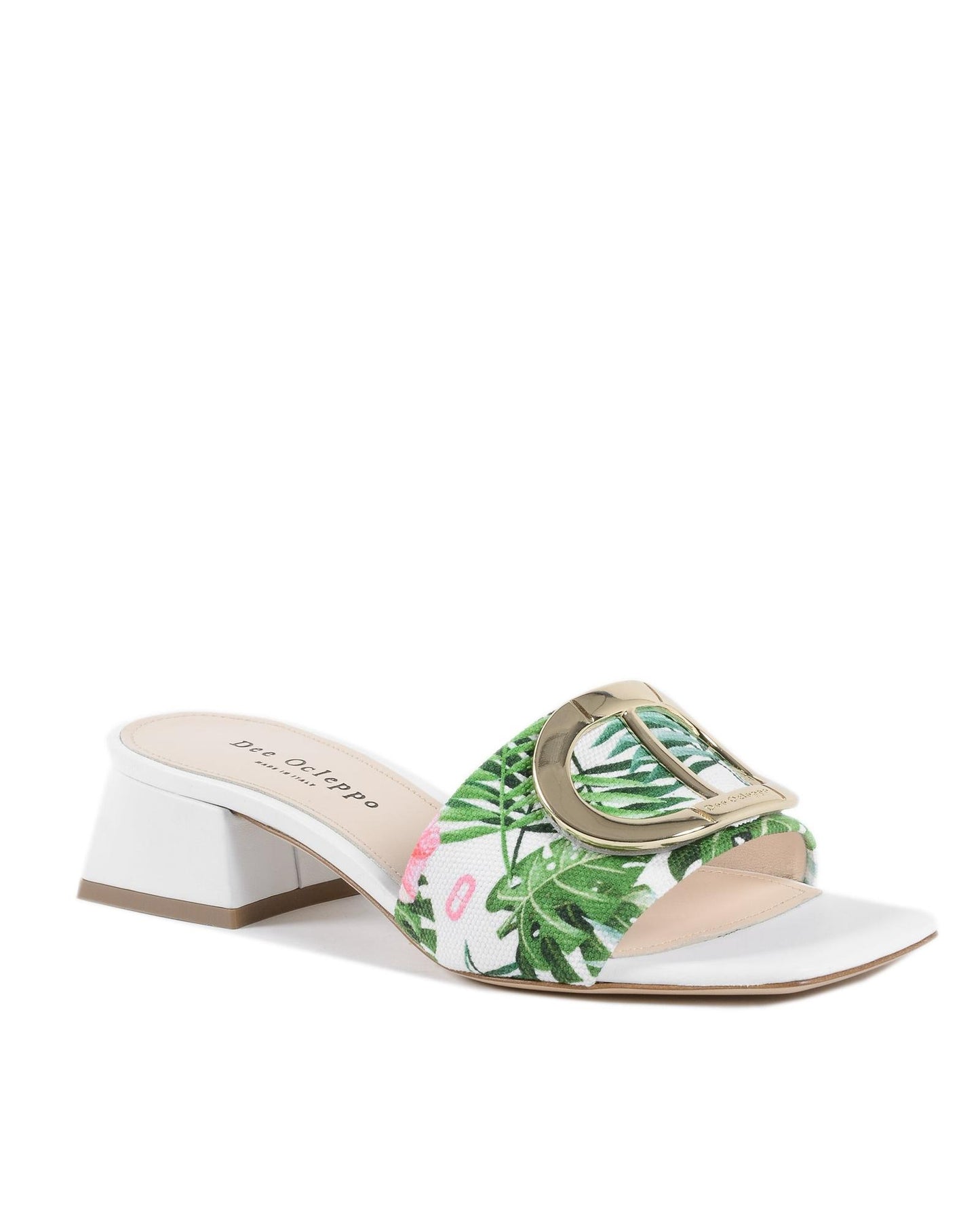 Printed Canvas Flat Mule - 37 EU