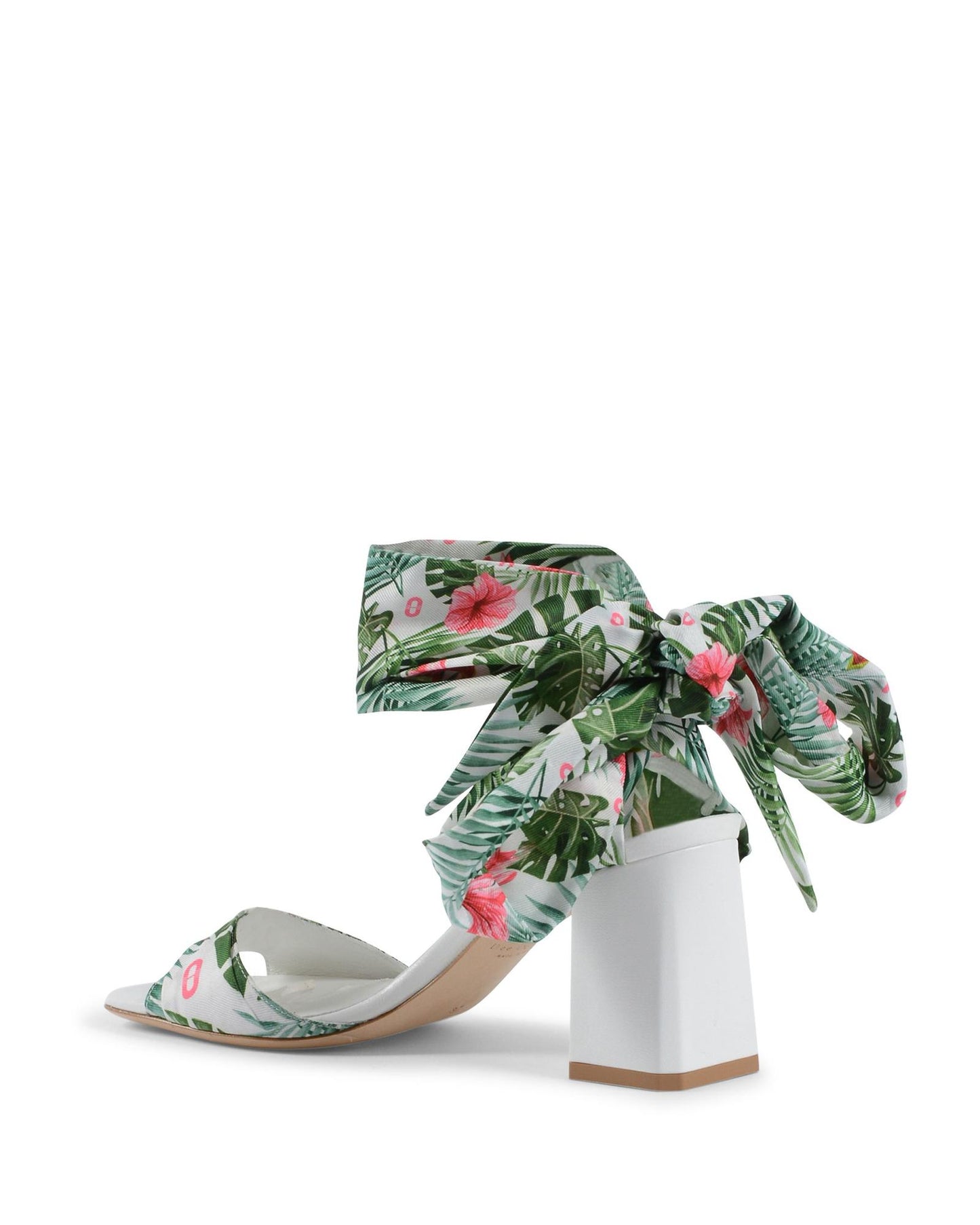 Silk Printed Heeled Sandal - 37 EU