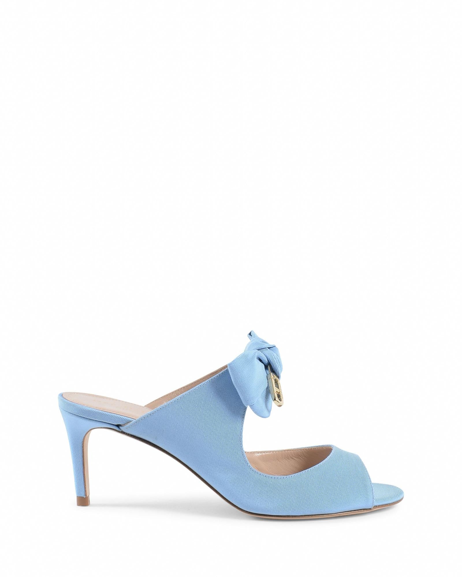 Blue Bow Mule with Low Heel - 38 EU