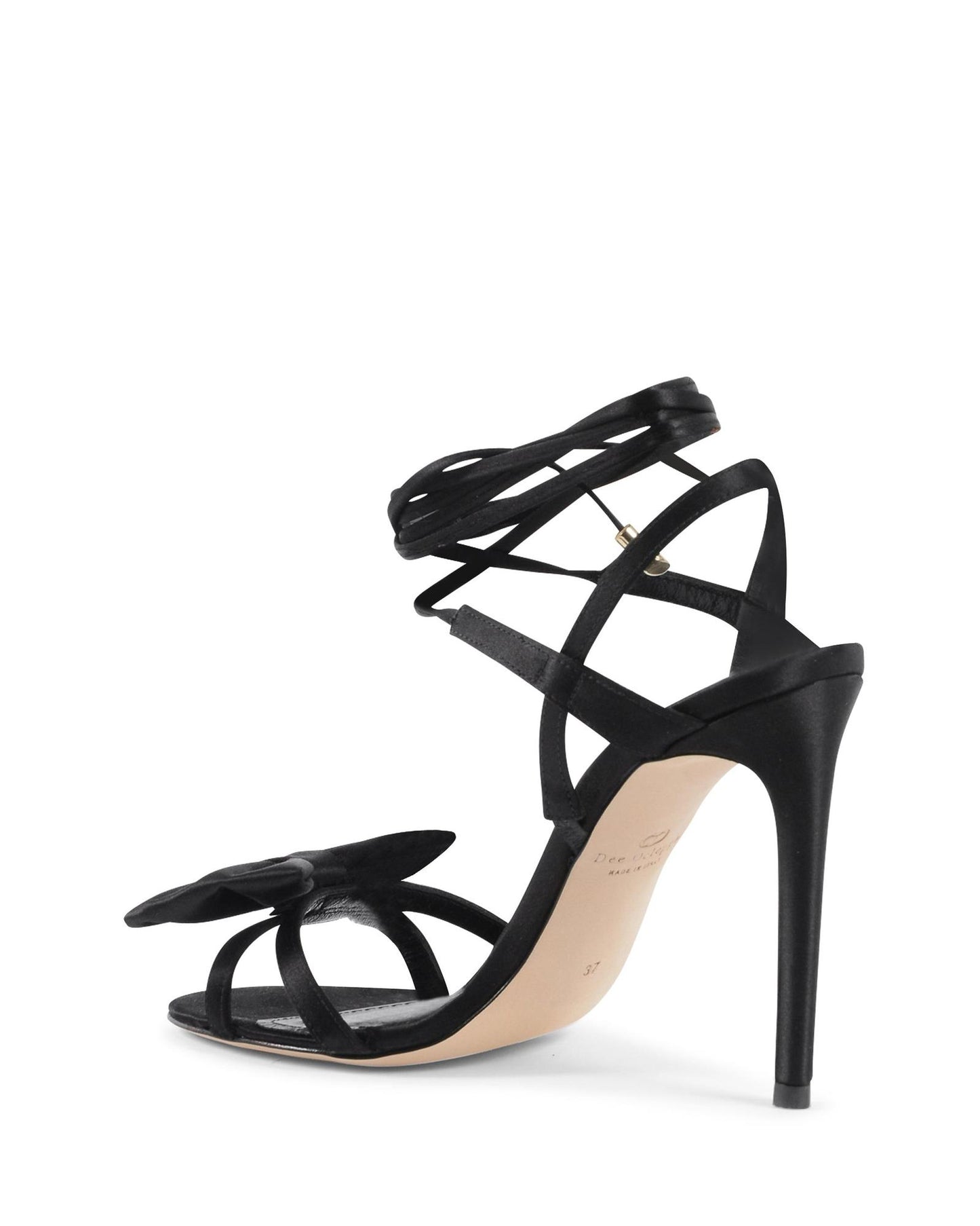 Satin Ankle-Lace Bow Sandal - 41 EU