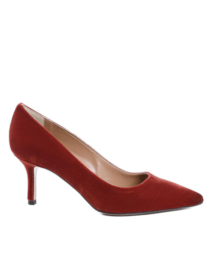 Velvet Block Heel Pump - 37 EU