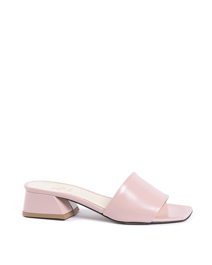 Leather Pink Sandals with 4 cm Heel - Made in Italy - 39 EU