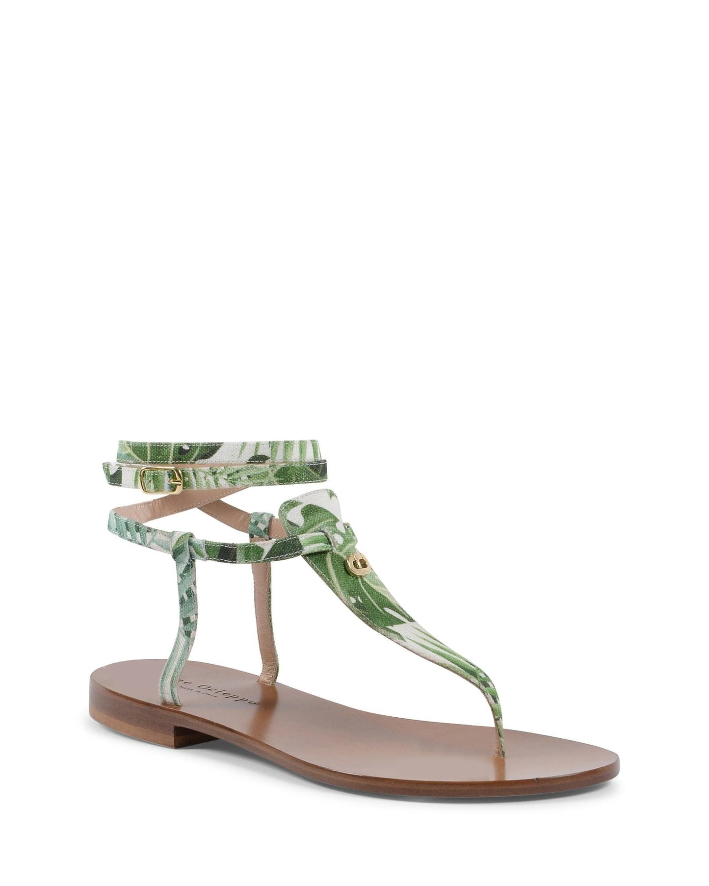 Palm Print Capri Sandals - 35 EU