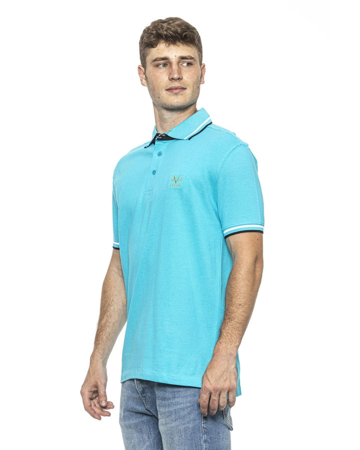 Light Blue Retro Polo Shirt - XL