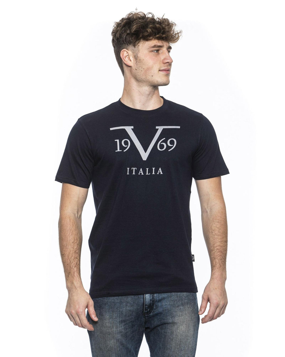 Blue Cotton T-Shirt by 19V69 Italia - L