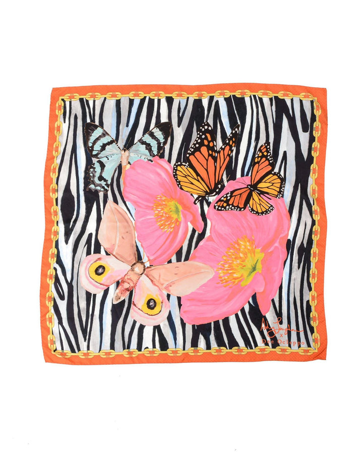 Red Zebra Silk Scarf - One Size