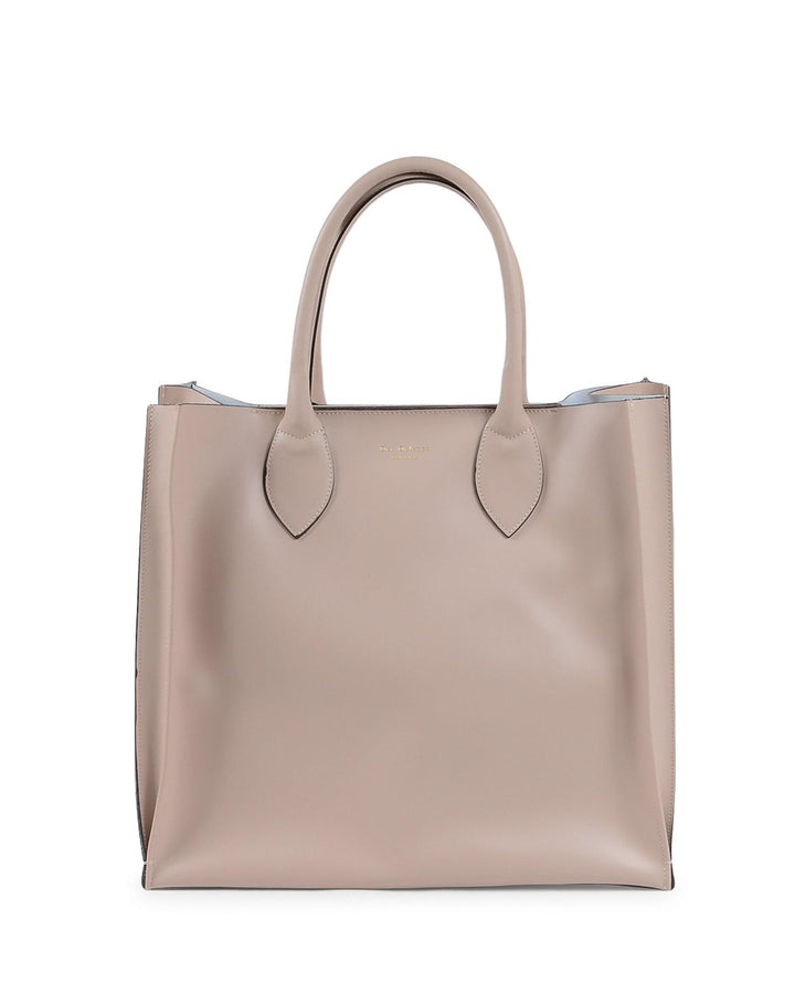 Structured Italian Leather Tote Bag - One Size