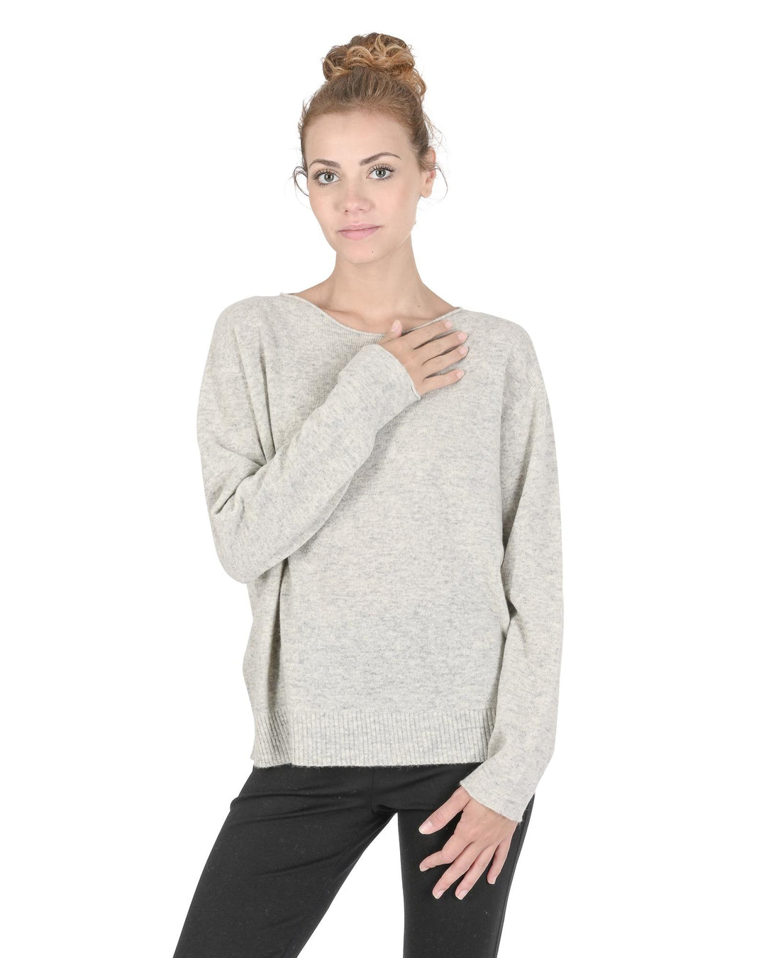 Oversize Boat Neck Cashmere Sweater - XL