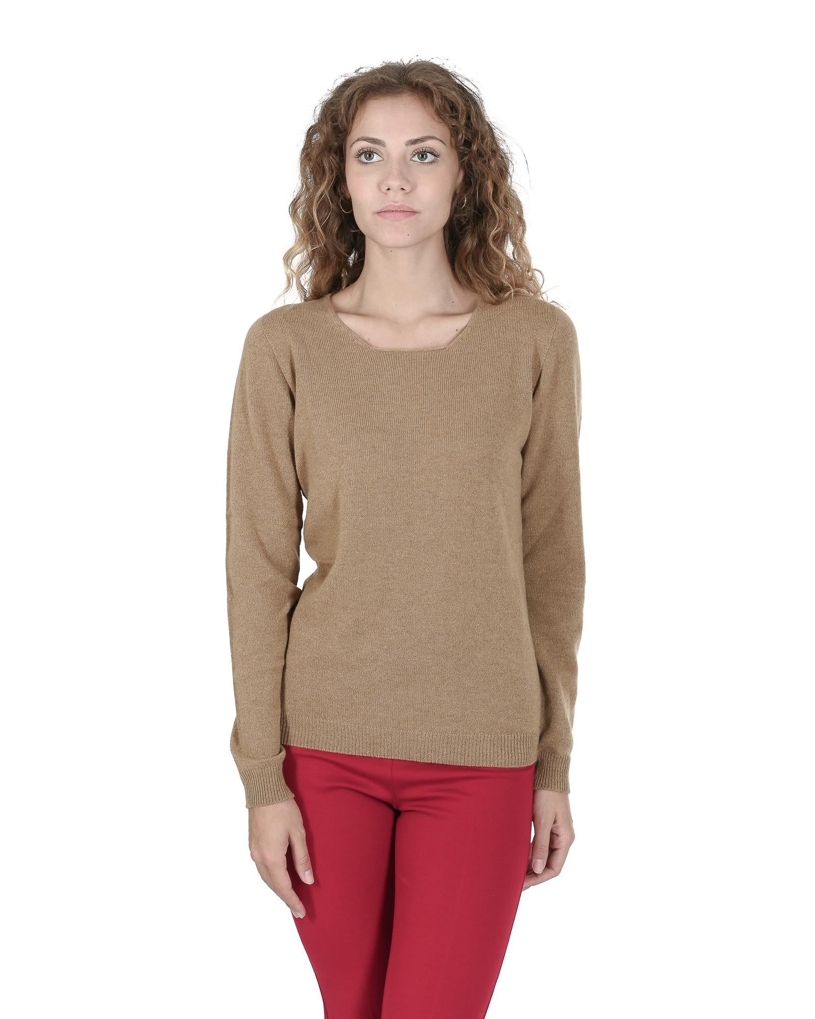 Cashmere Womens Square Neck Sweater - Premium Quality - M