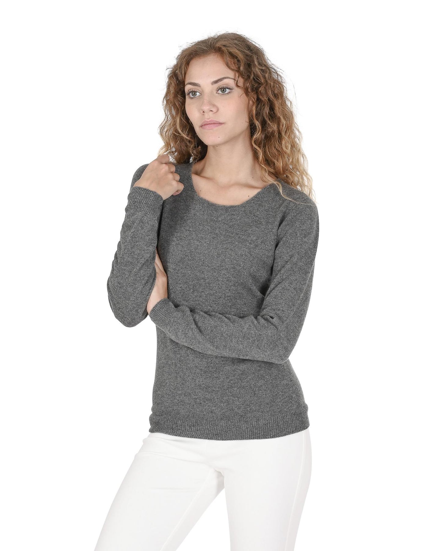 Cashmere Square Neck Sweater - Premium Italian Quality - 42 EU