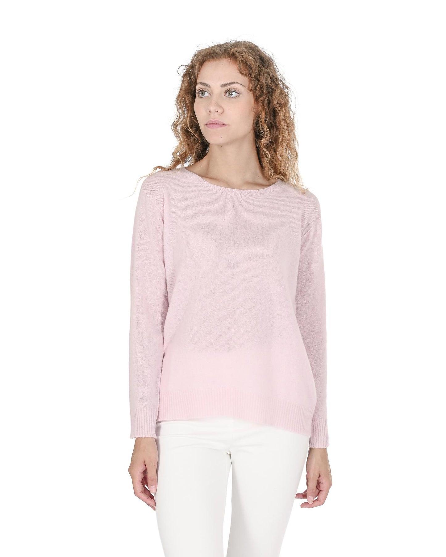 Square Neck Cashmere Sweater - L