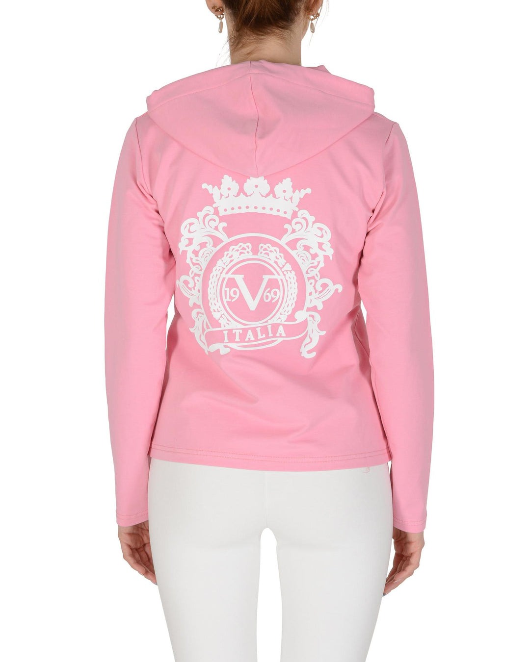 Pink Cotton Blend Hoodie - L