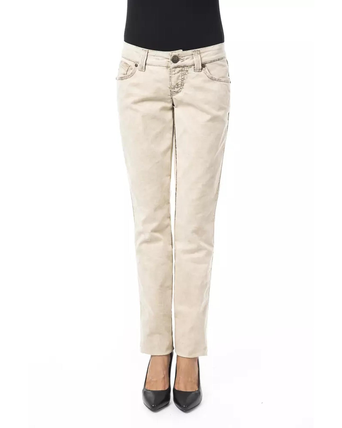 Slim Fit Jeans With Front And Back Pockets W26 US Women