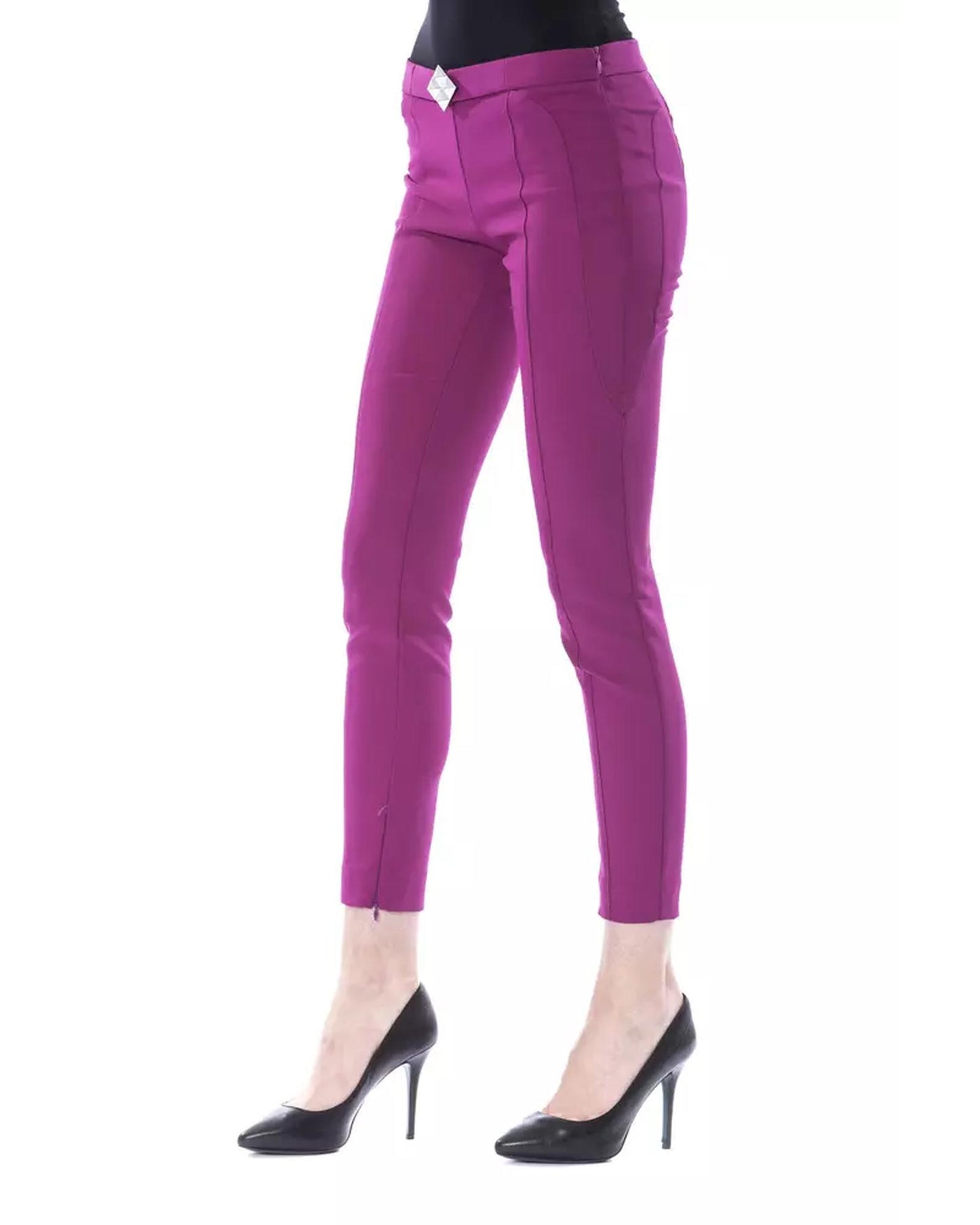 Lateral Closure Skinny Pants with Frontal Application 44 IT Women