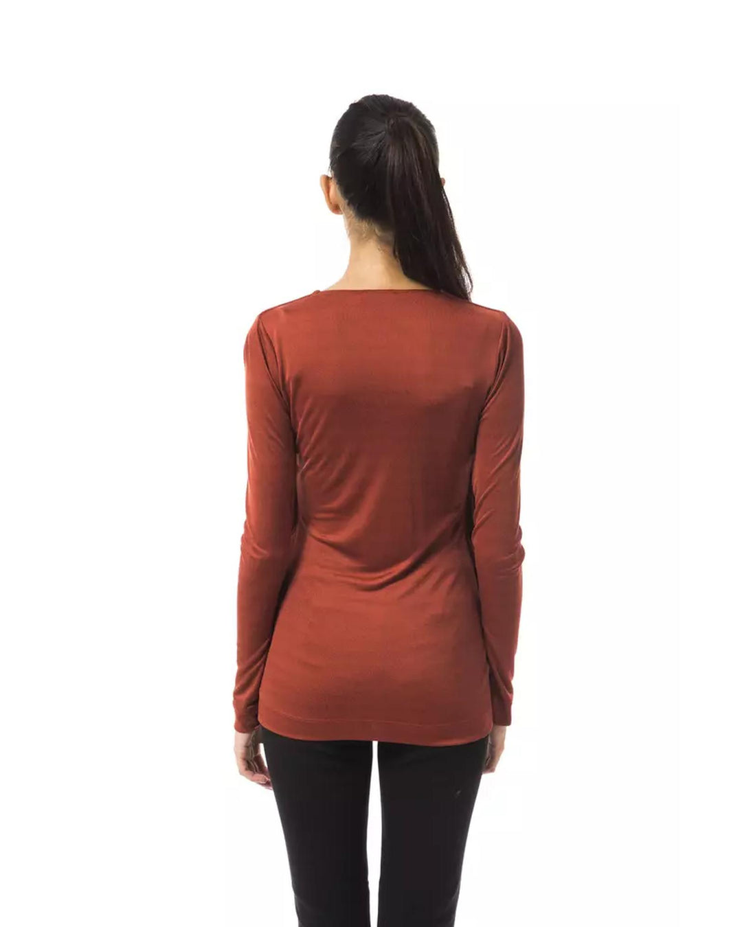 Open V-neck Long Sleeve T-shirt XS Women