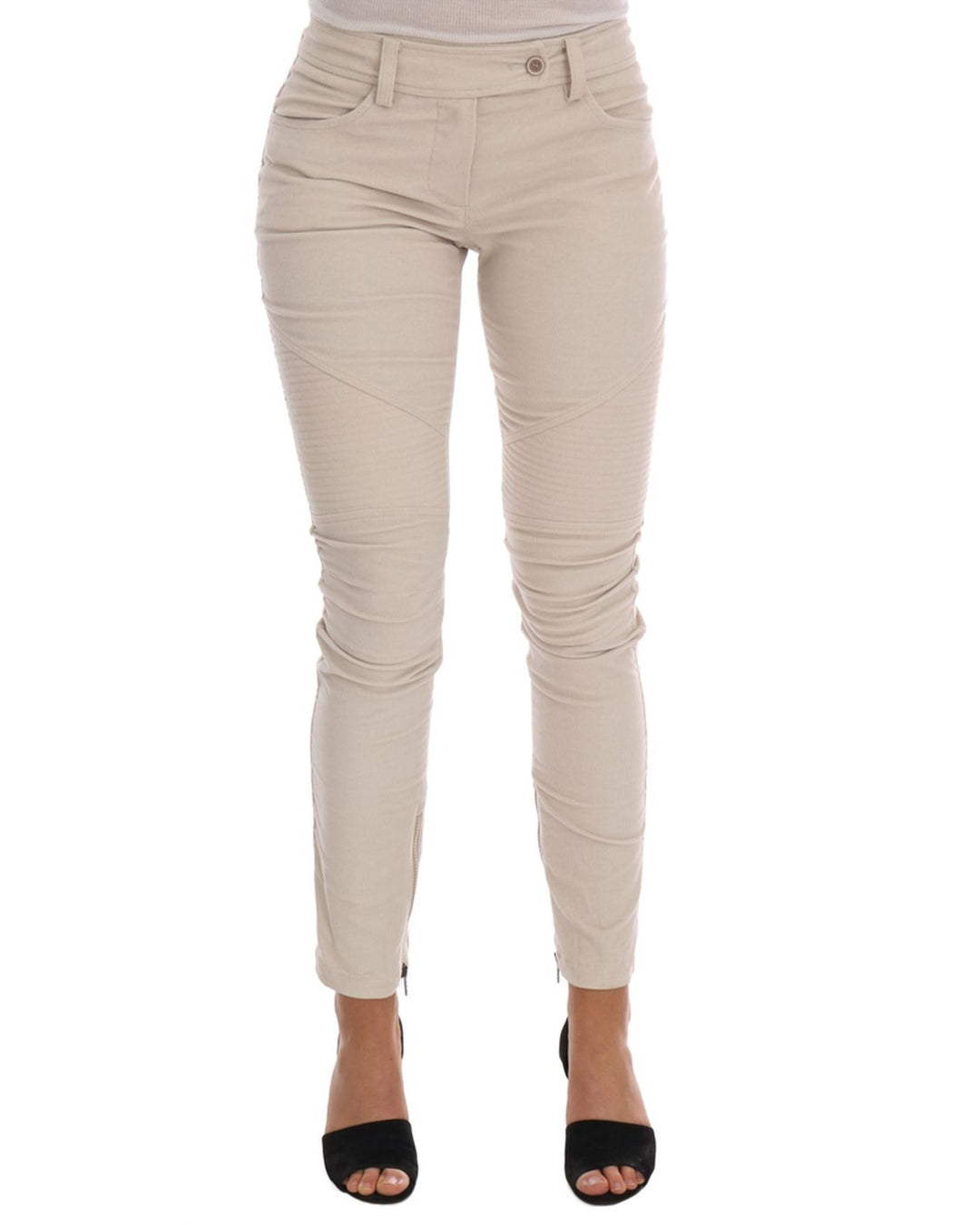 Cropped Corduroy Pants with Logo Details 44 IT Women