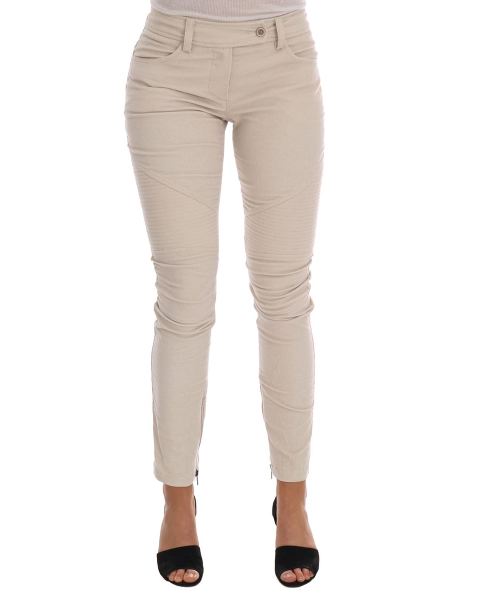 Cropped Corduroy Pants with Logo Details 44 IT Women