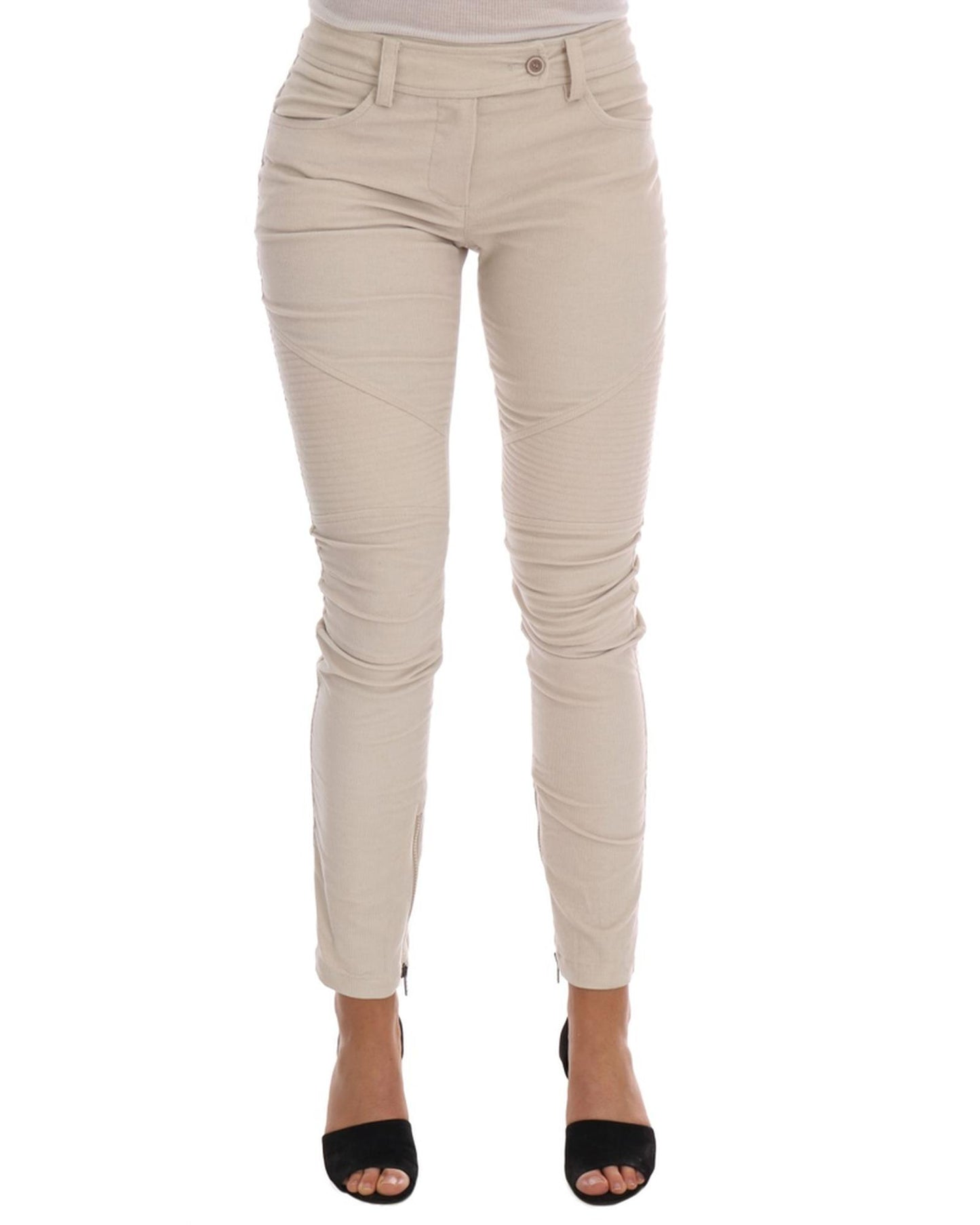 Cropped Corduroy Pants with Logo Details 42 IT Women