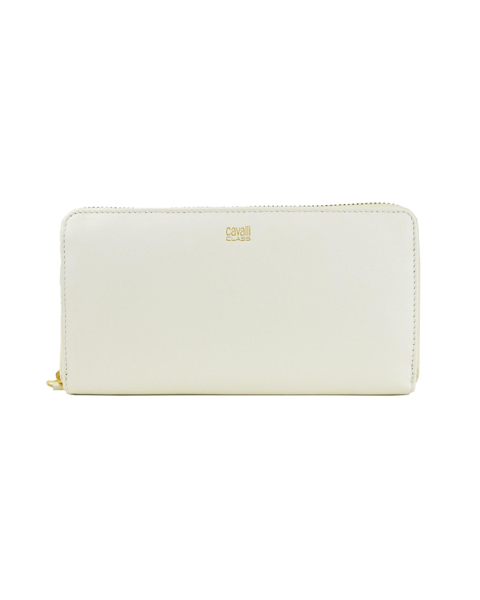 Cavalli Class White Purse with Zipped Closure One Size Women