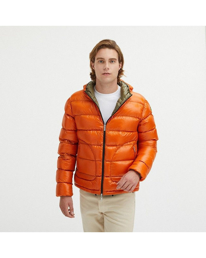 Reversible Goose Down Padded Jacket with Front Zip Closure 2XL Men